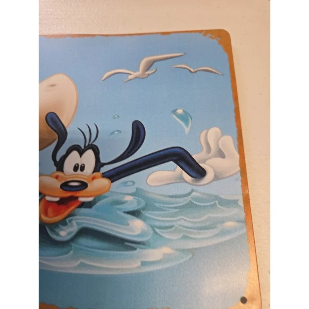 Goofy Shark Ocean Sun Rustic-looking 8x12 Metal Sign